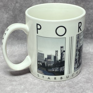 2005 Starbucks Coffee Mug City Scene Series PORTLAND Barista Cup 18oz