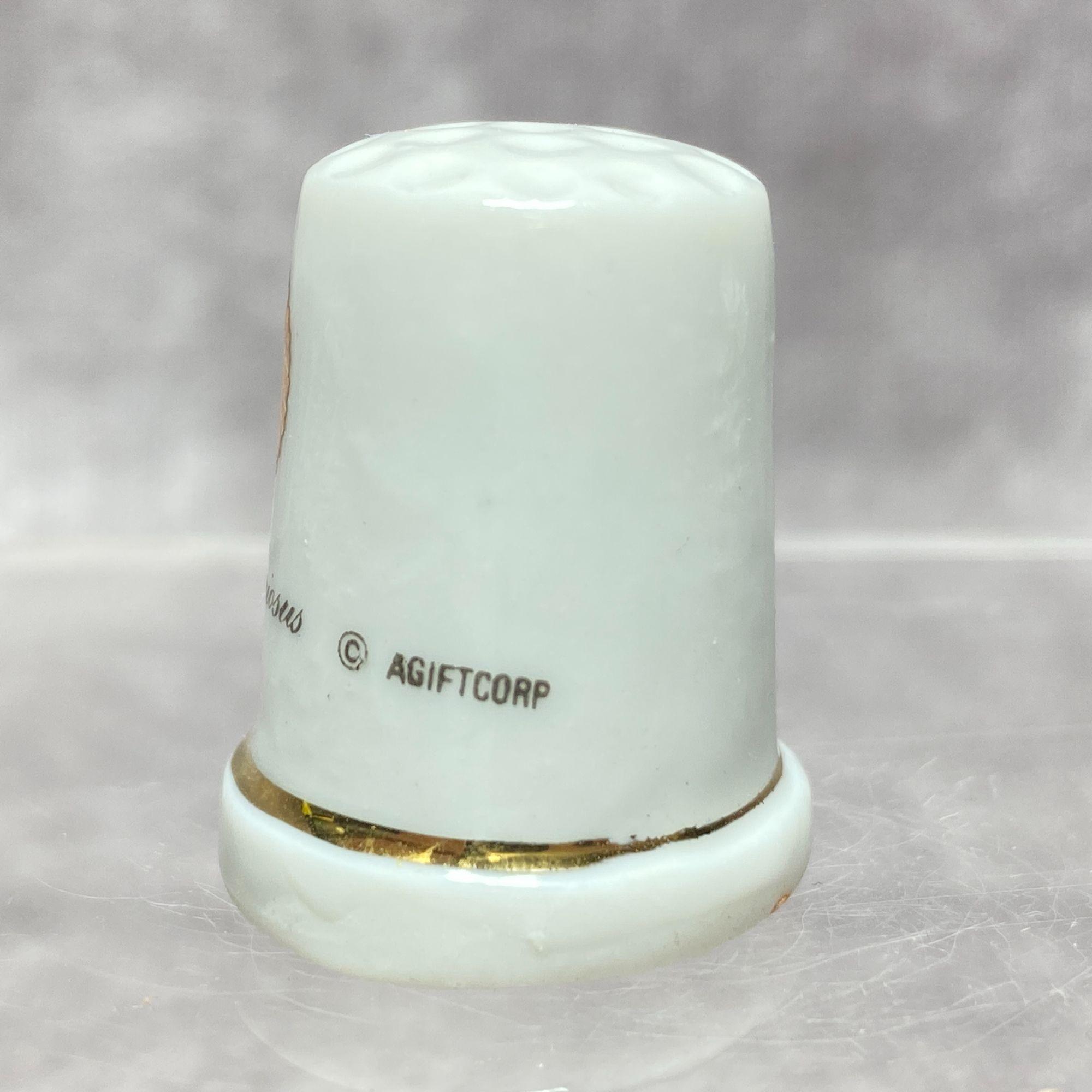Porcelain Thimble Gold Trim & Scallop Shell Design Pecten Gloriosus by ...