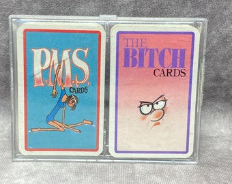 2 Decks Humorous PMS Playing Cards Women Woman Vintage Novelty Ivory Tower