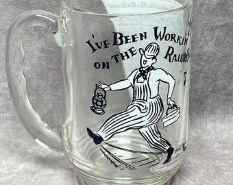 Hazel Atlas Big Top PB Glass "I've Been Workin On The Railroad" Song Lyrics Mug