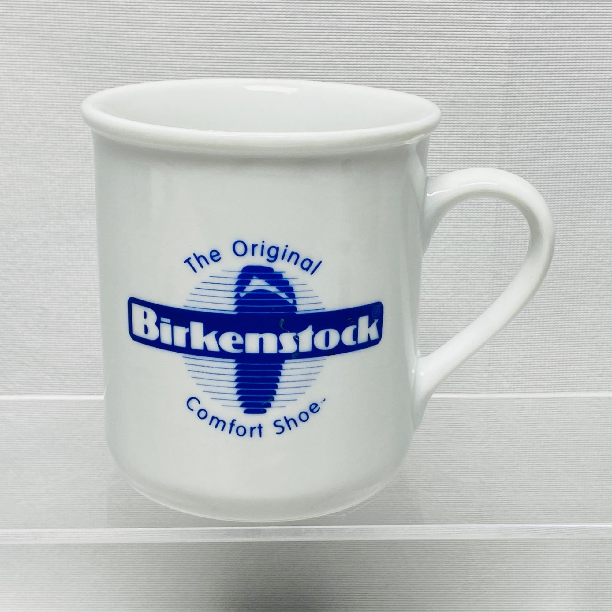 Birkenstock, Birkenstock Ceramic Mug 10 Oz White With Blue Logo "The Original Comfort Shoe"