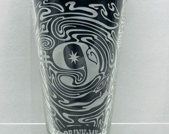 Magic Hat Brewing Co #9 Drink Me Beer Pint Glass Psychedelic Swirl Design