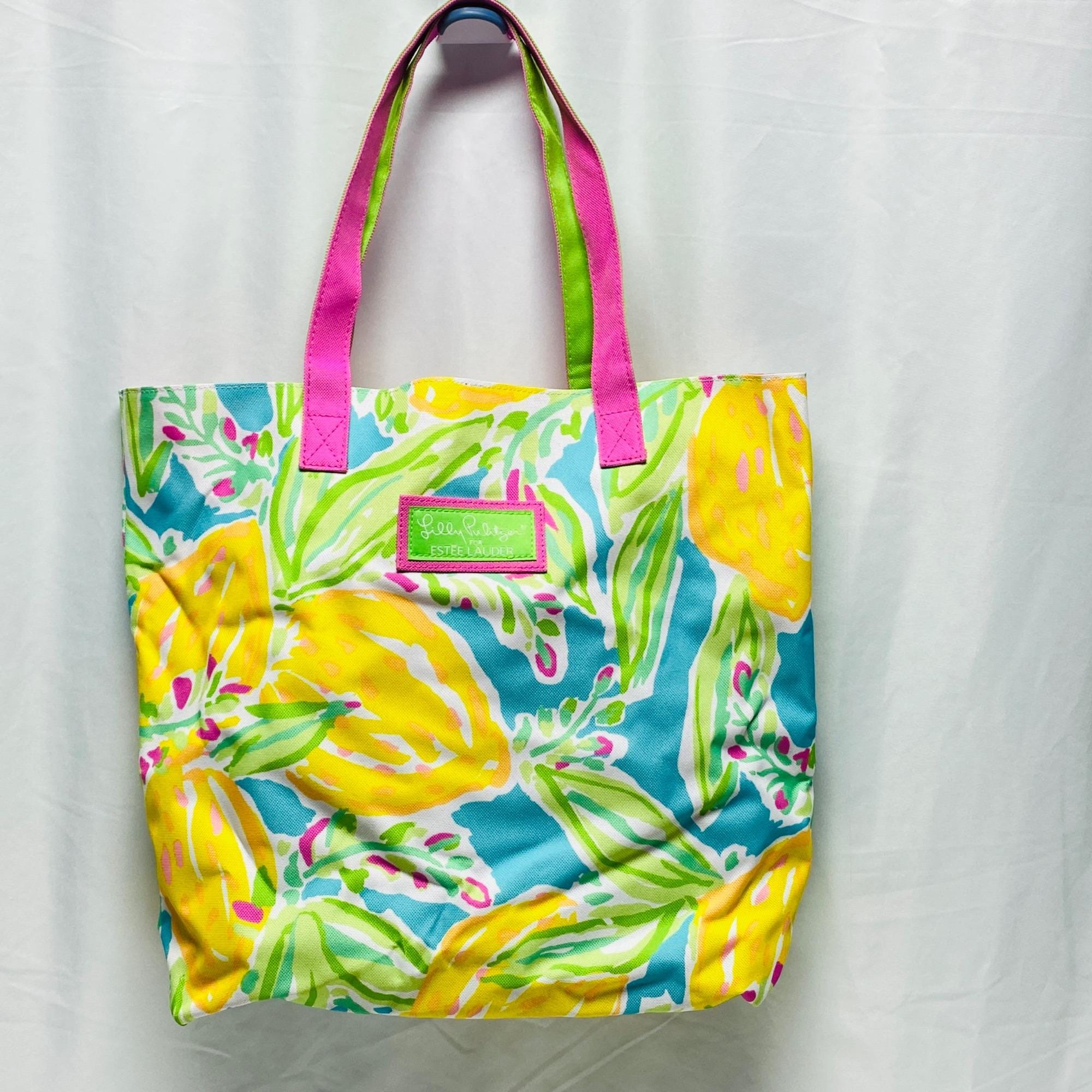 Estee Lauder pink & blue Tote hand shoulder Bag Shopper beach