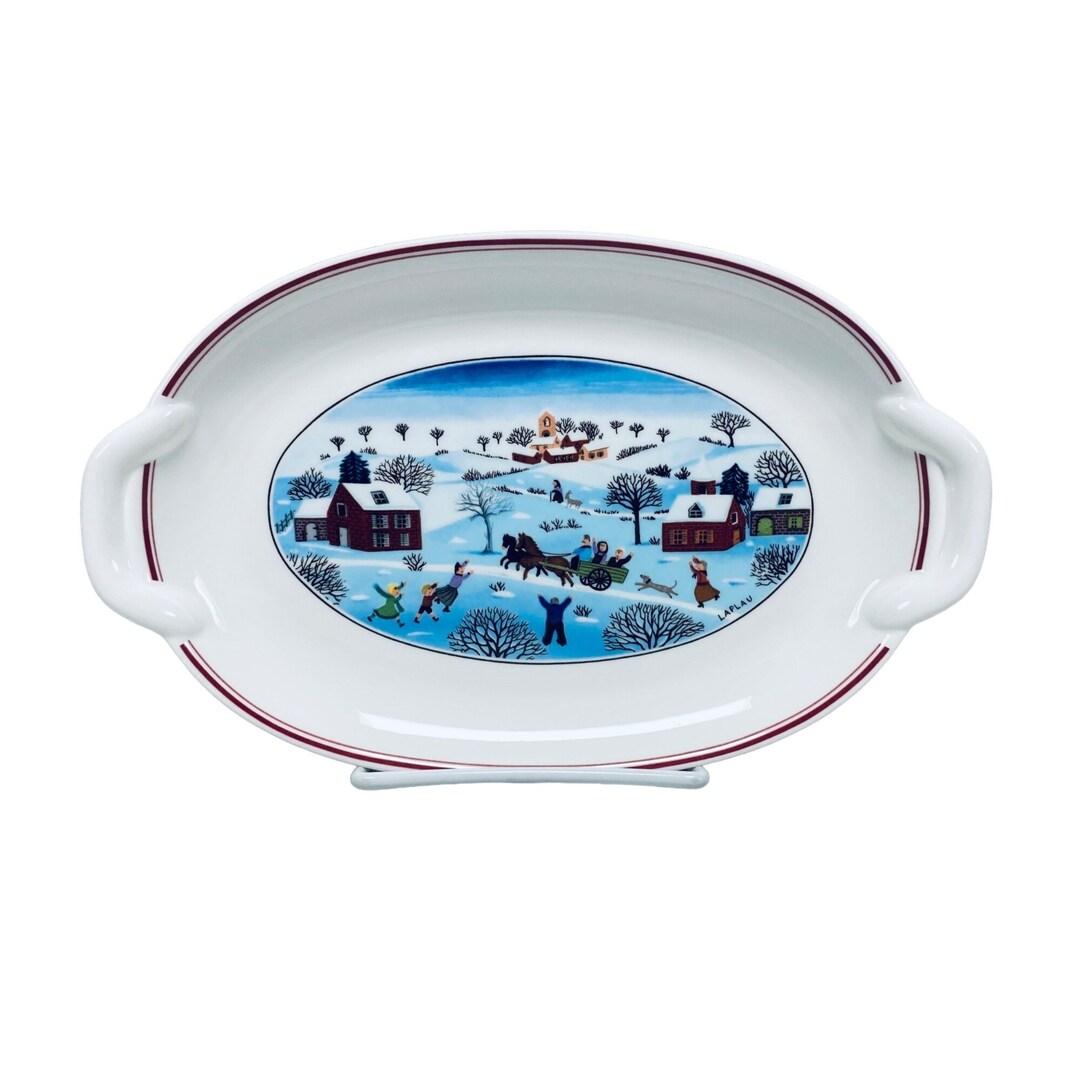 Villeroy & Boch Naif Christmas Village Pickle Dish Serving Plate Etsy
