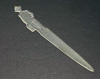 Vintage Fuller Brush Co. Promotional Clear Plastic Letter Opener Figurine Design