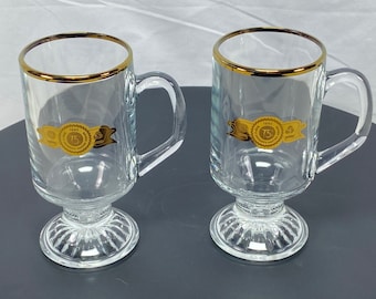 vintage GE WNP-2 Verre Piédestal Tasses Or Garniture Washington Public Power Supply