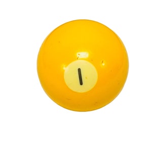 Vintage Replacement Billiard Pool Solid Yellow Number 1 Ball 2.25&quot; Diameter