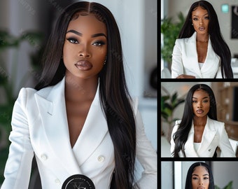 Black Business Woman Stock Photos, Tax Prep, Accounting (Instant Download)