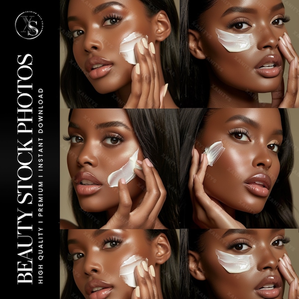 Skincare Stock Photos, Skincare models for Skincare Website , Models for Skincare banners, Skin care business model, Black Woman Stock Photo