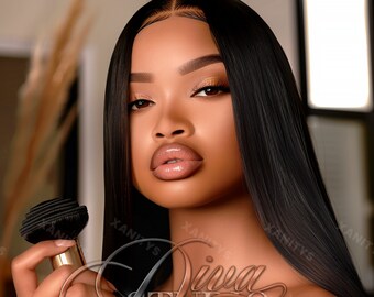 Hair Business Stock Photo, Black Woman Model, Hair Bundle (Digital Download)