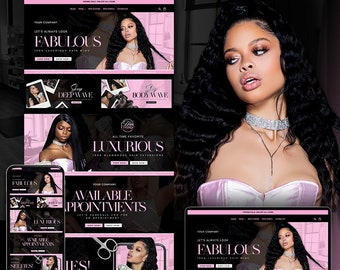 Hair Extensions Shopify Website Design, Premade Theme