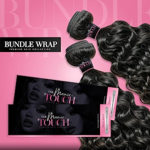 Hair Bundle Wraps, Bundle Wrap templates, Bundle Labels, Hair Extensions Wraps, Bundle Packaging, Hair tags, Editable Bundle wrap