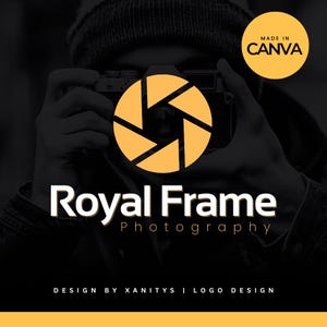Photography Logo Design, Photographer Logo, Camera Logo, Canva Logo Template, DIY Logo Design, Canva Photography Logo, Editable Logo Design
