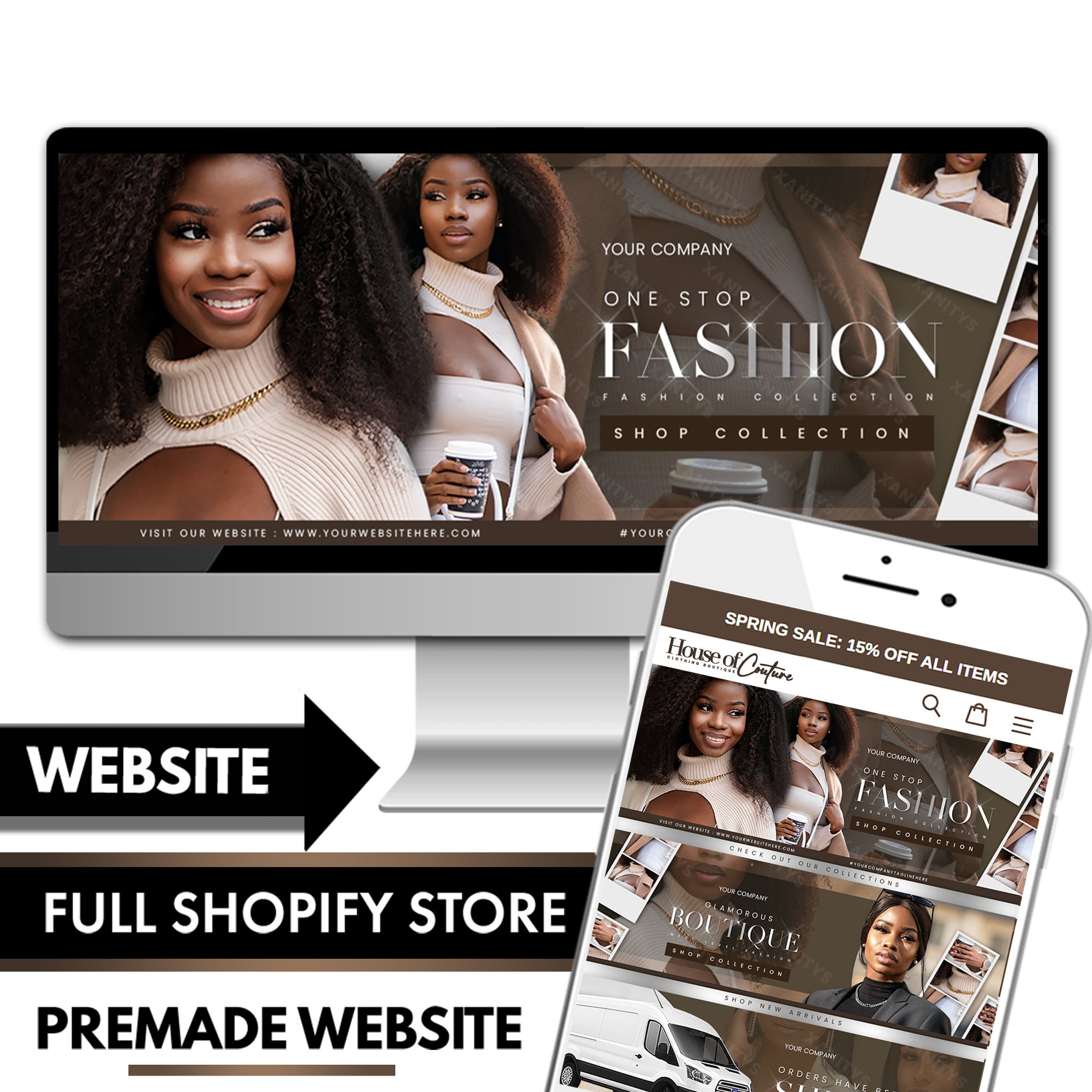 Clothing Boutique Website Template, Fashion Store Website, Premade Clothing Boutique Website Template, Fashion Store Website, Premade