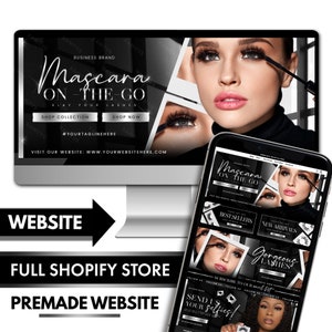 Lash Website Design, Shopify Lash Extensions Website, Lash Logo Business, Lash Tech Website, Lash Shopify Thema, Premade Website