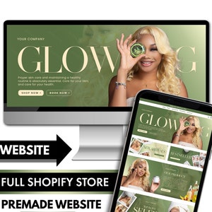 Skincare Template, Skincare Shopify Website, Premade Shopify Template, Skincare banners, Beauty Skin care business, Shopify Theme Store