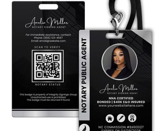 Notary ID Badge, Notary Public ID Design, Notary Marketing, Notary Templates, Loan Signing Agent, Notary Badge, Mobile Notary ID