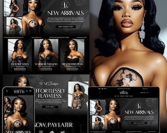 Webbdesign för kläder, mall för klädbutik, färdiga Shopify-webbbanners för klädmärken, modebanners, webbplats för klädbutiker