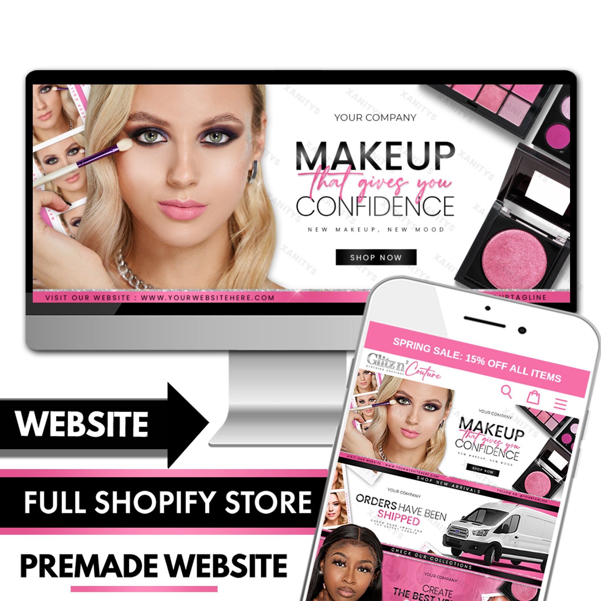 Shopify Cosmetics Website Design, Lip Gloss Business Website, Lash ...