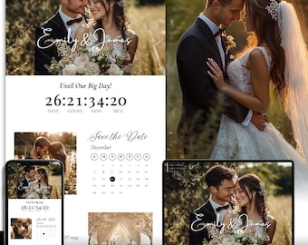 Wedding Website, Wedding Invitation Website Template, Canva Wedding Site, Bridal Template