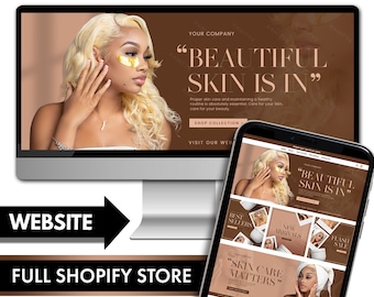 Skincare Website Design, Skincare Shopify Template, Beauty Store, Skin care business, Premade Website Template Shopify Theme