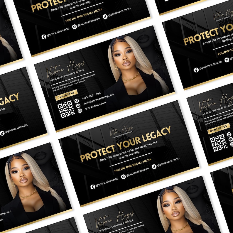 Life Insurance Agent Business Card, Business Card Template, Custom ...