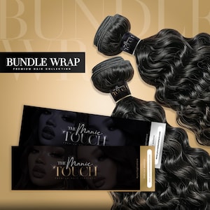 Hair Bundle Wraps, Bundle Wrap templates, Bundle Labels, Hair Extensions Wraps, Bundle Packaging, Hair tags, Editable Bundle wrap