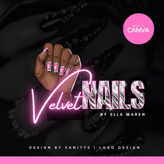 Nail Tech Logo Design, Editable Beauty Logo (Canva Template)