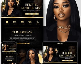 Credit Repair Website Template, Credit Repair Canva Site, Editable Canva Design