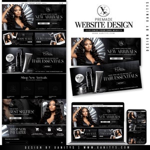 This is a hair website design for a Hair Shopify theme store.