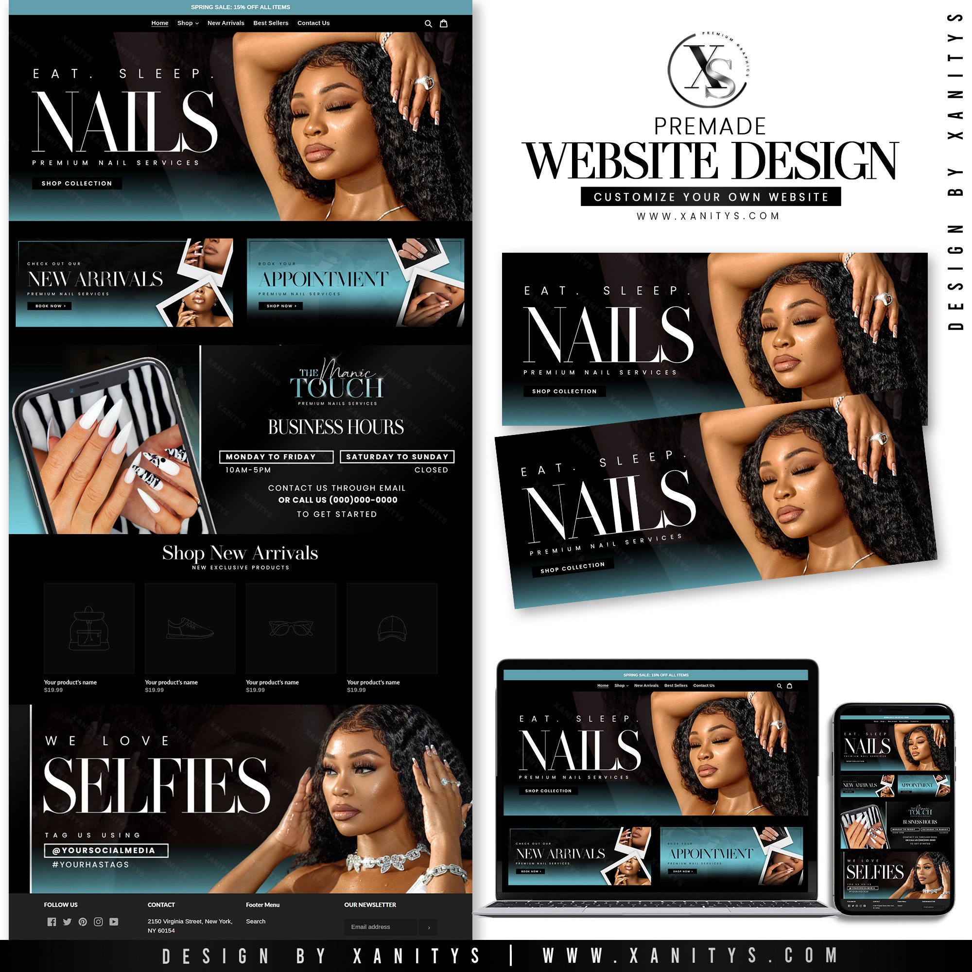 Nail Tech site Design, Nail Press on site, Nails site Template