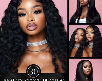 Black Woman Hair Stock Photos, Hair Business Models (Digital Download)