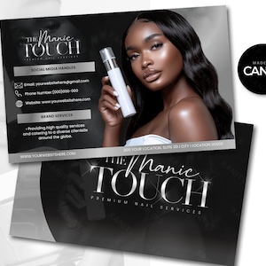 Hair Business Card, Business card template, Makeup Artist Business card, Hairstylist Business card, DIY Canva Template Design