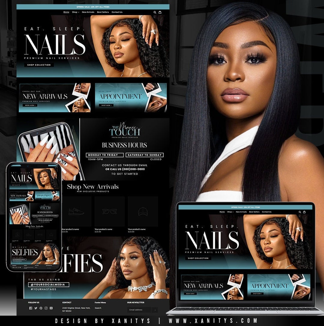 Nail Tech site Design, Nail Press on site, Nails site Template
