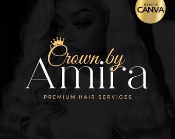 Hair Logo, Custom Logo, Hairstylist Logo, Hair Salon Logo, Business Logo, Logo template, Canva Logo