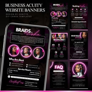 Braids Acuity Booking Website Template, DIY Acuity Banners, Braider ...