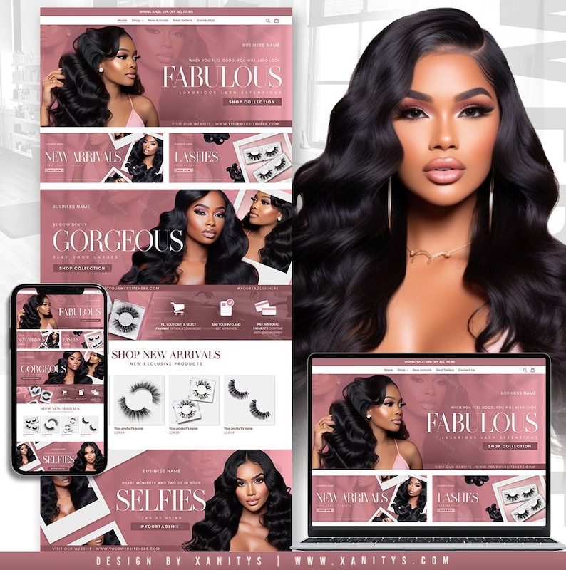 Lash Website Template, Lash Tech Website Design, Lash Extensions ...