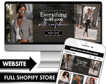 Färdiggjord klädbutik Shopify webbdesign