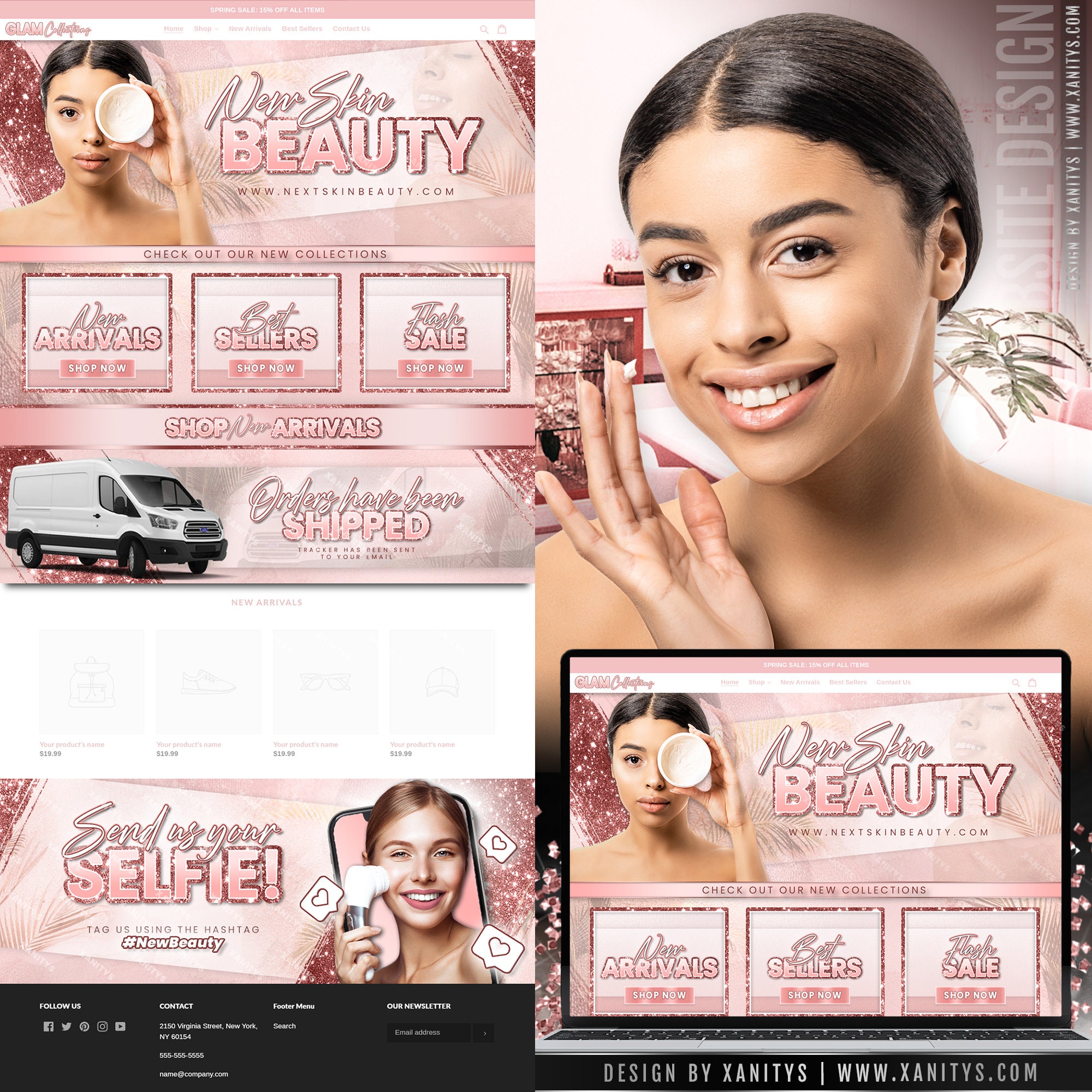 Skin Care Website Template Cosmetics Website Beauty Website Etsy
