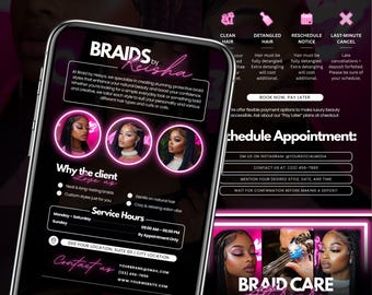 Braids Acuity Booking Website Template, DIY acuity banners, Braider Website, Hair stylist Website, Hair Salon website, Booking Website