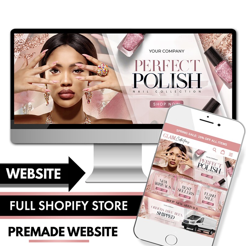 Press on Nail site Nail Tech site Design Nails Etsy