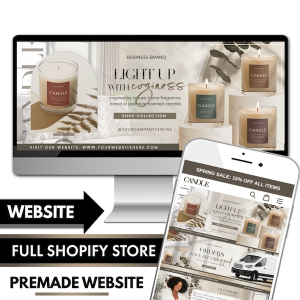 Candle Shopify site Etsy