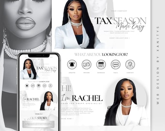 Tax Website Template, Tax Canva Site, Tax Season Website, Tax Preparation Website Design, Tax templates, Accounting Website Template