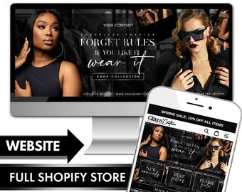 Clothing Boutique Shopify Website Design, Premade Fashion Store