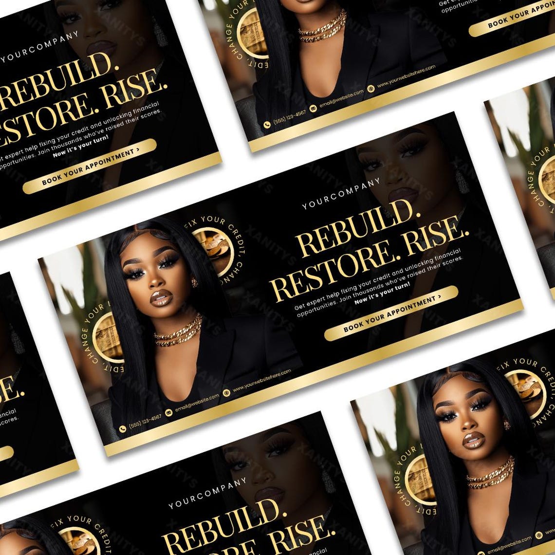 Credit Repair Website Template, Credit Repair Canva Site, Editable