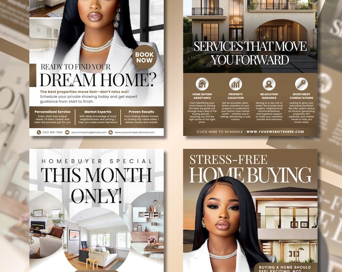 Realtor Flyer Templates, Editable Real Estate Marketing (canva PDF) - Etsy