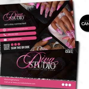 Nail Tech Visitenkarte, Nail Visitenkarte Vorlage, Nail Buchungskarte, Nagel Künstler Visitenkarte, Press on Nail Visitenkarte
