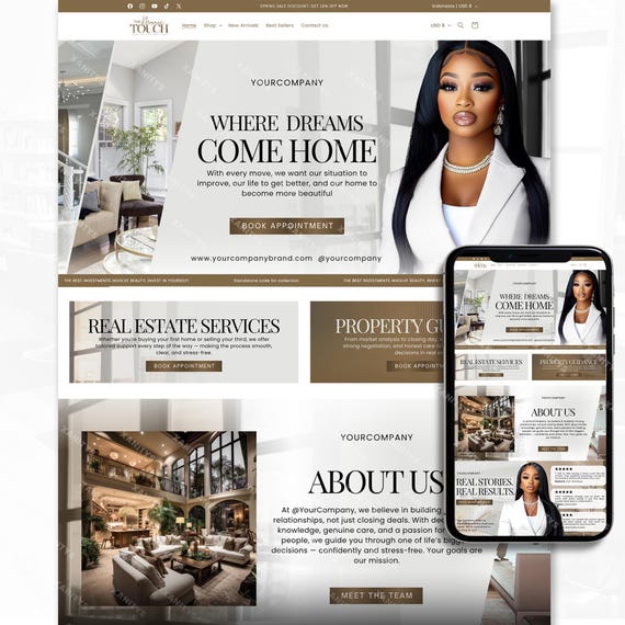 Real Estate Website Template, Realtor Website Banners, Real Estate Canva Template, DIY Real estate banners, DIY Realtor Marketing