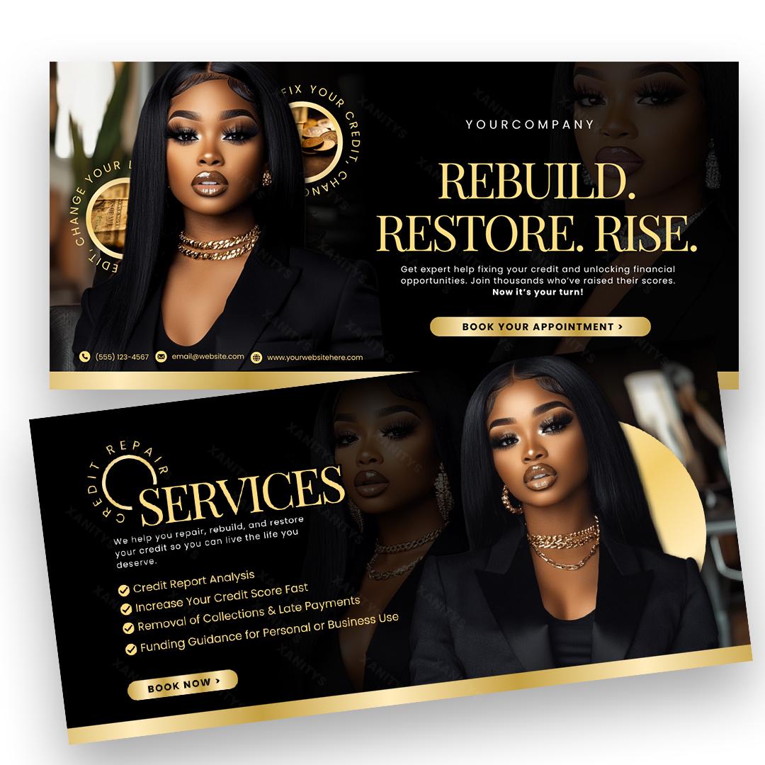 Credit Repair Website Template, Credit Repair Canva Site, Editable