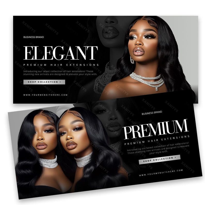 Hair Website, Hair Website Template Canva, Hair Extensions Website